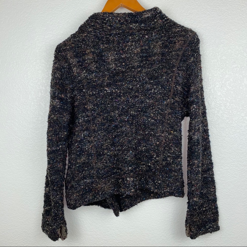 Anthro Curio NY Knit Wool Moto Jacket Coat - Picture 4 of 9